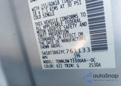 2023 Nissan Rogue Sv Intelligent Awd z USA, uszkodzony, nr VIN 5N1BT3BB2PC761133